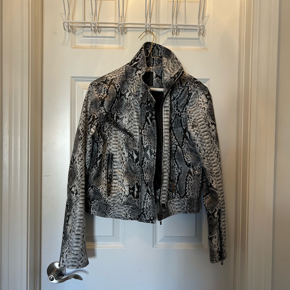 Snakeskin leather jacket